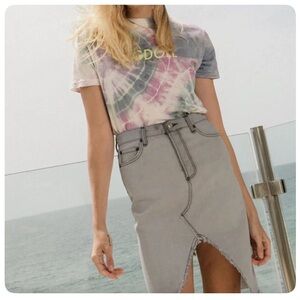 Ragdoll LA Acid Gray Denim Pencil Skirt